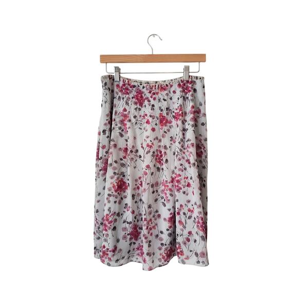 St John Sport Floral Print A-Line Midi Skirt Size 8 - Picture 4 of 8